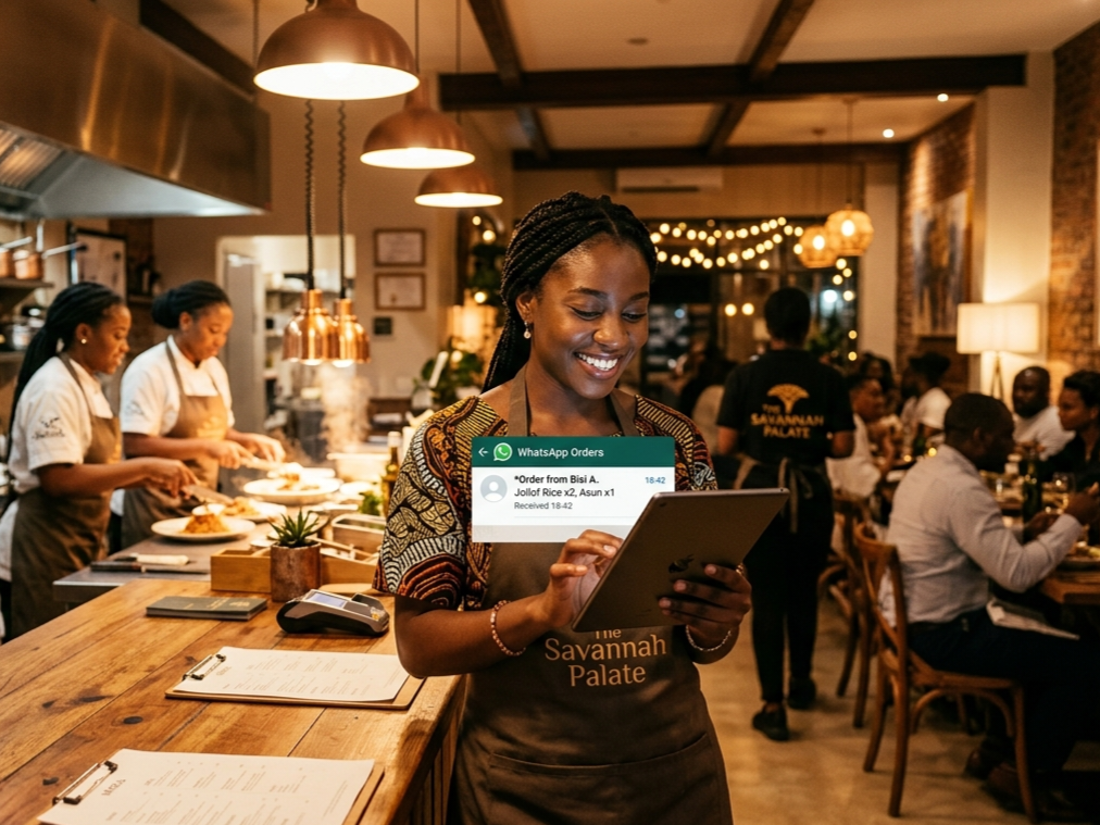 Serveuse gérant les commandes en restaurant